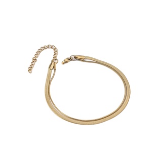 Pulsera de Cadena de Serpiente de Doble Capa de Acero Inoxidable Chapada en Oro PVD de 18K |   3 mm de ancho con extensor |   Joyería Minimalista Ajustable - Product Image 1