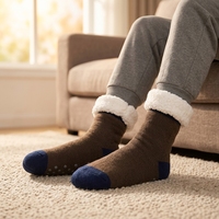 Prix d'usine, vente en gros, chaussettes d'hiver épaisses et chaudes pour femmes, antidérapantes, avec logo personnalisé et doublure en polaire