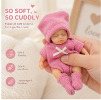 Nouvelle poupée reborn en silicone solide de 15 cm (6 pouces), corps lavable, compatible avec les vêtements DIY, compagnon de jeu pour enfants, cadeau