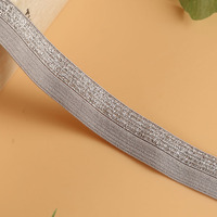 Bande de sangle élastique pliable en nylon scintillant pour vêtements personnalisés, sous-vêtements, couture, bordure biaisée, ruban de sangle