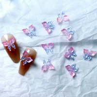Breloques lumineuses pour ongles en forme de rose, lune, étoile, cœur, aurore, papillon, décorations pour ongles, breloques Y2K, pièces de manucure DIY
