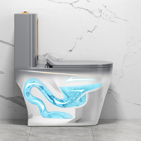 Vente chaude, toilettes en céramique de luxe, une seule pièce, WC, cuvette en porcelaine, couleur or noir