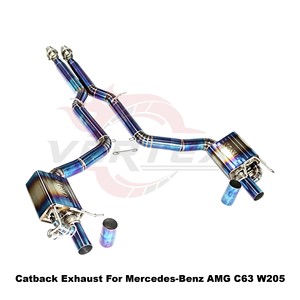 Vortex Lightweight Gradient Ti <b>Exhaust</b> Tubing System For Mercedes-Benz AMG C63 W205 2015-2025 Tuning - Product Image 2