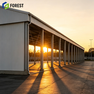 Estructura de Acero Galvanizado sin Columnas para Almacenes Comerciales de Gran Altura con Frente Abierto, Pabellón de Materiales de Construcción de Montaje Rápido - Product Image 1