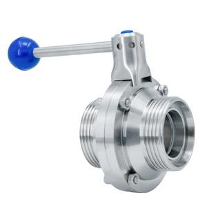 Saneamiento Grado alimenticio Grado sanitario Grado alimenticio Precio SS316L Diámetro 102 Válvula de bola de acero inoxidable tipo mariposa industrial - Product Image 2
