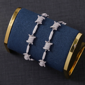 Cadena Cubana de Moissanita VVS para Hombre, 8 mm de Ancho, Joyería Hip Hop, Plata de Ley 925, Forma de Espiga, Pulsera de Diamantes, Collares - Product Image 1