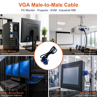 5m/16ft VGA-Verlängerungskabel Stecker auf Stecker 15-Pin D-Sub Blauer Stecker mit Ferritring für Computer, Monitor, Projektor, Fernseher