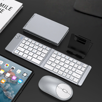 Ensemble cadeau d'entreprise promotionnel, clavier Bluetooth rechargeable en plastique de luxe, pliable, cadeau de fin d'année, logo personnalisé, événement d'ouverture