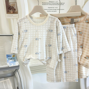 Ropa de Casa de Verano para Niños y Niñas - Conjuntos Antibacterianos de Manga Tres Cuartos para Usar con Aire Acondicionado y como Pijamas - Product Image 4