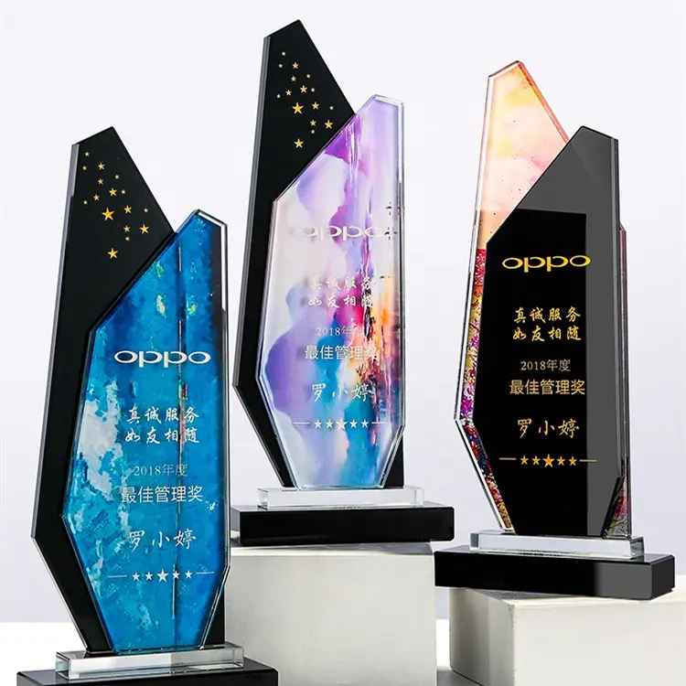 Fornitore di oro concorrenza angelo medaglione di cristallo commercio all'ingrosso di alta qualità souvenir trofeo