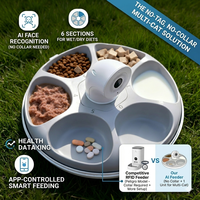 Comedero Automático Inteligente para Gatos OEM/ODM, Alimentador Automático para Mascotas con Reconocimiento Facial por IA, Bandeja Giratoria de 6 Comidas, Aplicación Wifi
