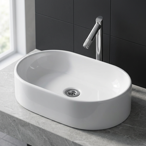 Modern Stone Ceramic Countertop Wash Basin Rectangle Top <b>Mount</b> Bathroom Sink Lavabo Vanity Basin - Product Image 5