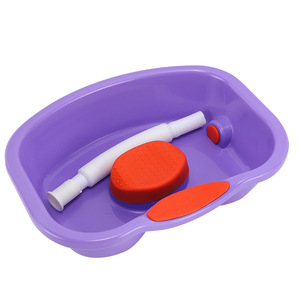 Shower basin - Elderly patient lying flat on bed - Washing hair - Soaking head - Head therapy - Product Image 1