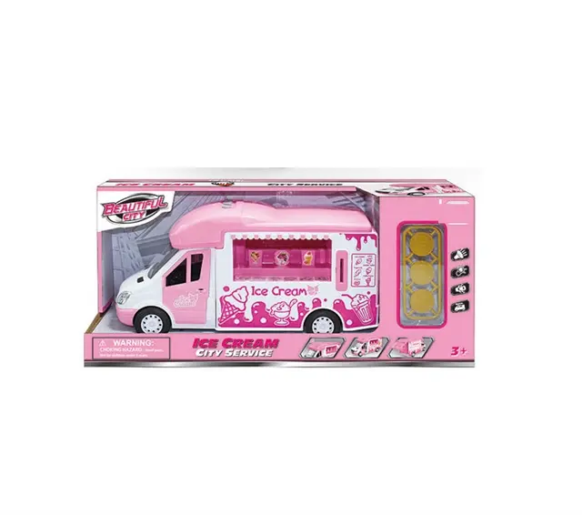 Batteria elettrica divertente Educativi Del Bambino di Attrito attrito ice cream truckwith luce e musica