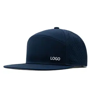 100% Polyester 6 Panel Water Resistant Laser Cut Drilled Hole Perforated Breathable Snapback Hat