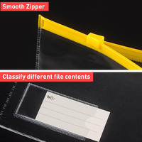 Foska Papeterie Bureau A4 A5 Zip Lock Design Transparent Étanche PVC Document Enveloppe Dossiers De Remplissage Sacs avec Poche D'étiquette