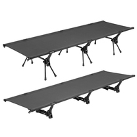 Lit de camping pliable en aluminium léger, réglable en hauteur dans les deux sens, facile à monter, design moderne, marque OEM, pour l'extérieur