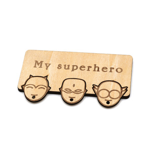 พวงกุญแจไม้สำหรับครอบครัวซูเปอร์ฮีโร่ของฉันของเล่นตกแต่งรางวัลสำหรับเด็กผู้ชายเด็กผู้หญิง - Product Image 4
