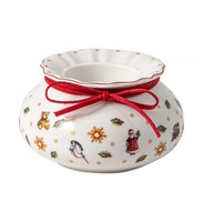Bougeoir en céramique fait à la main de table de cuisine de Noël avec tasse de bougeoir d'autocollants