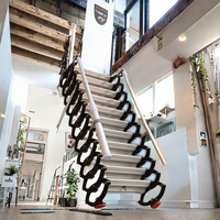 Escalier escamotable multifonctionnel industriel durable en acier galvanisé noir et aluminium, épaissi et invisible pour appartement