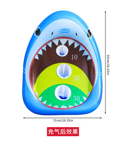 Juego de Lanzamiento de Anillos Flotantes de Tiburón Inflable, Juguete de PVC para <span class=keywords><strong>Piscina</strong></span>, Playa, Verano, Fiestas al Aire Libre - Product Image 5