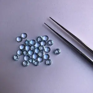3mm Natural Sky Blue Topaz Stone Round Flat Back Loose Calibrated Cabochons Gemstones from Manufacturer Buy Now Closeout Deals