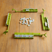 Nouveaux produits en gros : Mahjong en acrylique vert et rose, motif floral Lucky Bam, collection Cabana Lounge