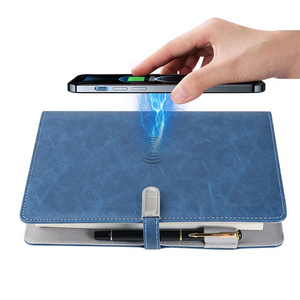 Cadeaux d'affaires personnalisés Carnet de notes Journal A5 Carnet de notes en cuir à stylo avec bloc-notes avec chargeur Logo personnalisé - Product Image 1