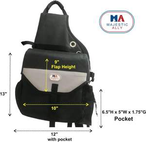 Échantillon gratuit rembourré réfléchissant avec poches et porte-bouteille d'eau, sac de selle équestre durable - Product Image 6