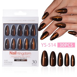 <span class=keywords><strong>Faux</strong></span> <span class=keywords><strong>ongles</strong></span> autocollants œil de chat à presser, forme amande, 32 pièces en boîte, vente en gros d'usine, produit transfrontalier très demandé - Product Image 3