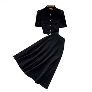 Conjuntos de Mujer para Verano, Tops de Manga Corta Lisos, Conjunto de Falda Elegante, Ropa al por Mayor - Product Image 5