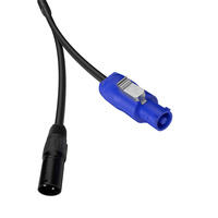 Cable Combinado de Alimentación y Señal XLR Profesional de 2 Núcleos + 3 Pines, 2 en 1, Azul y Blanco, Cable DMX para Equipos de Iluminación de Escenario