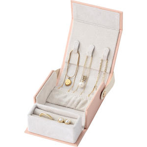 Nouvelle boîte à bijoux portable en velours personnalisée, de luxe, avec poignée, pour bagues et bracelets, emballage de rangement - Product Image 3