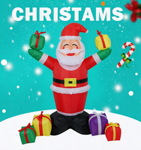 ซานตาคลอสเป่าลมขนาด 1.5 เมตร ถือถุงของขวัญ ของตกแต่งคริสต์มาสกลางแจ้งใหม่สำหรับงานปาร์ตี้วันหยุด ของประดับตกแต่งสวน - Product Image 5