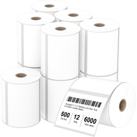 Rollo de Etiquetas Térmicas al por Mayor de Fábrica, 4 Pulgadas x 3 Pulgadas, Etiquetas Autoadhesivas para Códigos de Barras y Direcciones, Compatibles con Impresoras Térmicas Zebra