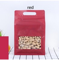 Sachets d'emballage personnalisés à fond plat avec fermeture éclair, en aluminium, refermables, à huit soudures latérales, pour noix et céréales séchées