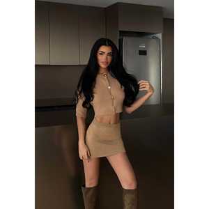 Conjunto de Punto Informal Holgado Tan Alondra con Estampado para Otoño e Invierno - Product Image 3