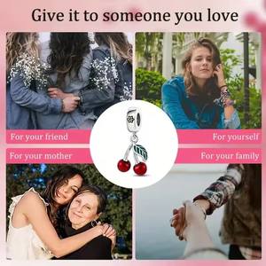 Oferta: <span class=keywords><strong>Abalorios</strong></span> de Plata 925 con Forma de Cereza Roja para Pulseras <span class=keywords><strong>Pandora</strong></span>, Colgante DIY, Regalos de Moda para Aniversario, Cumpleaños, Joyería - Product Image 5