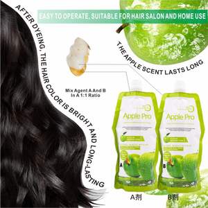 Crema Colorante per Capelli Apple Pro 500ml*2 Tinta Nera Permanente con Formula alla Frutta Fragranza Duratura Non Macchia il Cuoio Capelluto - Product Image 3