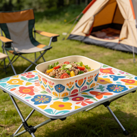Bol à salade rectangulaire en papier kraft économique et fiable, de qualité constante pour une utilisation quotidienne en restaurant