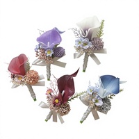 Perlengkapan Pernikahan Tamu Pengantin Pria Pengantin Wanita Pendamping Pengantin Wanita Pengiring Pengantin Boutonnieres Corsage Bunga Pergelangan Tangan Calla Corsage Pergelangan Tangan Buatan