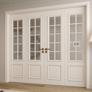 Custom Design <span class=keywords><strong>a</strong></span> doppia foglia bianco adescato MDF <span class=keywords><strong>porte</strong></span> <span class=keywords><strong>a</strong></span> battente in legno con vetro per balcone interno francese - Product Image 4