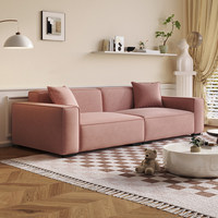 Sofa Minimalis Modern Kulit Anti Gores Bentuk Blok Tofu, Furnitur Ruang Tamu Mewah untuk Apartemen Kecil, Model Selebgram