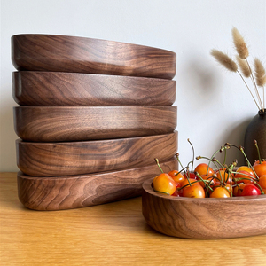 Rắn màu đen Walnut gỗ Snack khay rỗng Đĩa đơn mảnh trái cây bằng gỗ và hộp lưu trữ máy tính để bàn bán buôn tùy chỉnh logo - Product Image 6