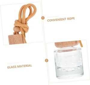 Boş 8ml yuvarlak şişe araba parfüm difüzör asılı yuvarlak şişe ahşap kapak - Product Image 6