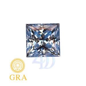 GRA Moissanite Princess Cut Glacier Blue 0.5-3 Carats Lab Created Loose Gemstone - Product Image 5