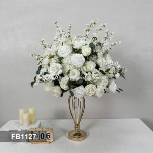 Nuevas Bolas de Flores Artificiales de Seda Realistas, Decoraciones Blancas para Centros de Mesa de Boda - Product Image 2