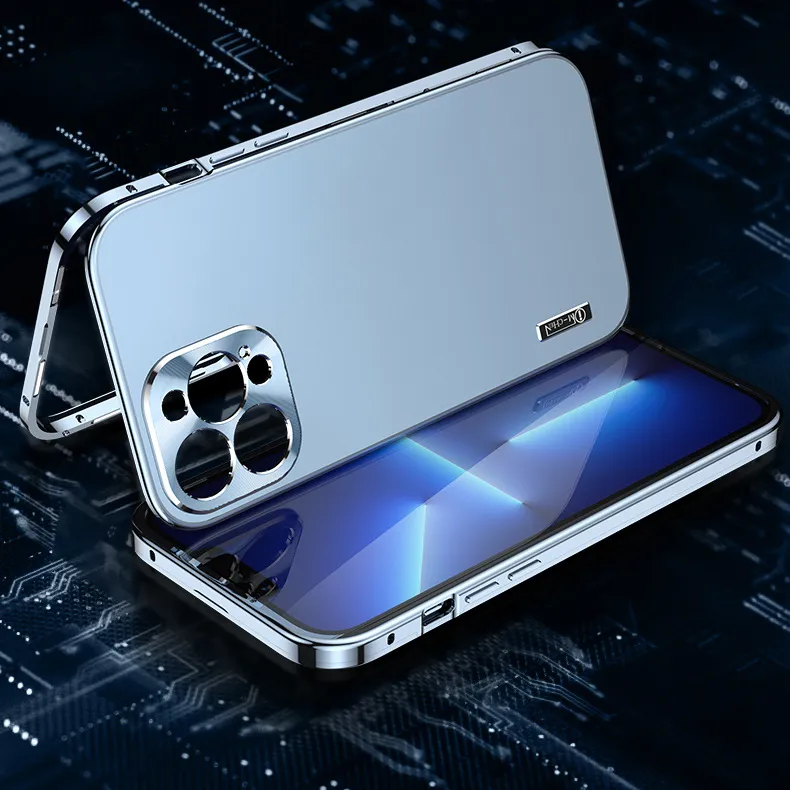 Original Metal Bumper Case for Iphone 11/12/13 Pro Max Aluminum Alloy Frame Edge TPU Acrylic Back Phone Case Shockproof Bumper