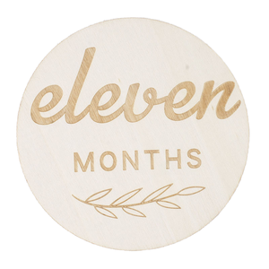 10cm 12 pezzi di legno bambino pietra miliare carta fotografica inciso a mano commemorativa mesi <span class=keywords><strong>regalo</strong></span> artistico per la crescita dei bambini - Product Image 3