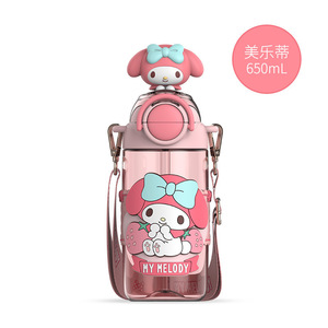 <span class=keywords><strong>Botella</strong></span> de agua de plástico resistente al calor material Tritan bebida doble dedicada escuela estudiantes apariencia alta dibujos animados personalizados - Product Image 2